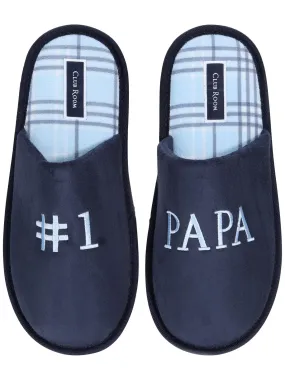 #1 Papa Mens Faux Suede Slip On Slide Slippers