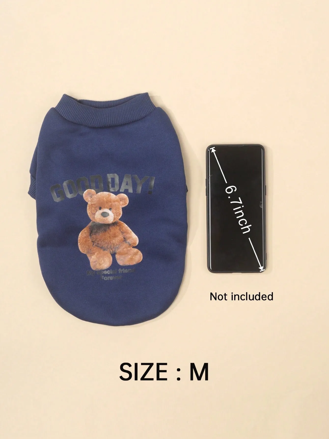 1pc Polyester Two-Leg Thin Fleece Comfortable Breathable Lovely Bear Pattern Round Neck Fall/Winter Sweatshirt For Small Dogs And Cats Indoor/Outdoor Use(Tips: Size May Be Smaller. We Suggest Choosing 1-2 Sizes Up.)