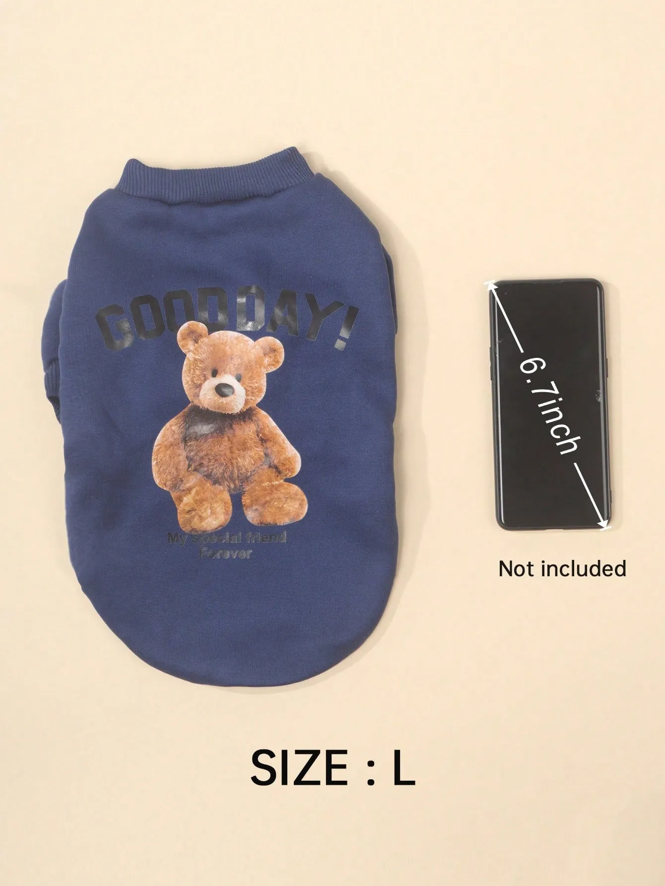 1pc Polyester Two-Leg Thin Fleece Comfortable Breathable Lovely Bear Pattern Round Neck Fall/Winter Sweatshirt For Small Dogs And Cats Indoor/Outdoor Use(Tips: Size May Be Smaller. We Suggest Choosing 1-2 Sizes Up.)