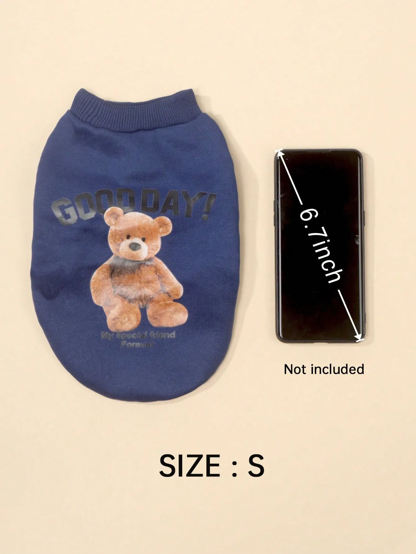 1pc Polyester Two-Leg Thin Fleece Comfortable Breathable Lovely Bear Pattern Round Neck Fall/Winter Sweatshirt For Small Dogs And Cats Indoor/Outdoor Use(Tips: Size May Be Smaller. We Suggest Choosing 1-2 Sizes Up.)