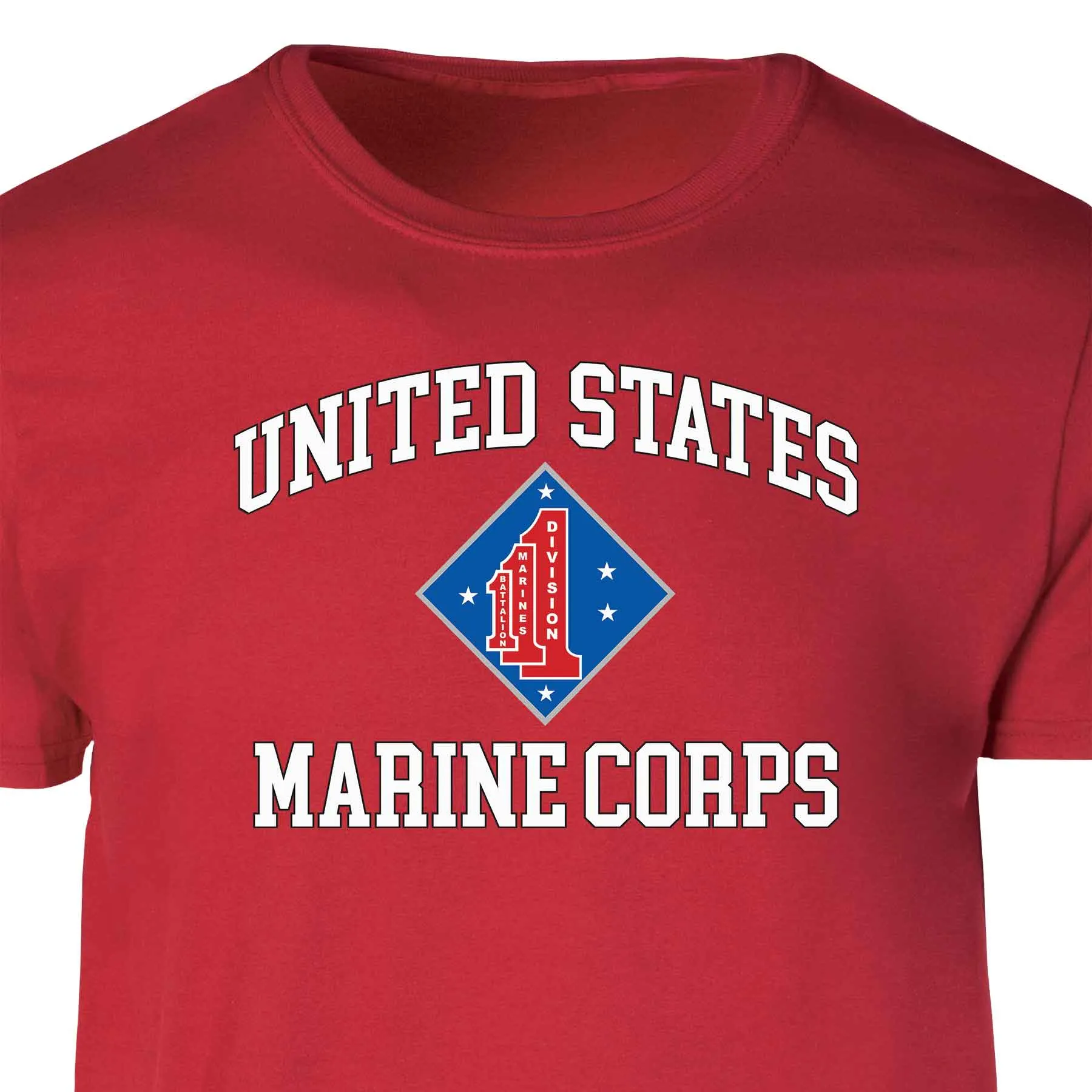 1st Battalion 1st Marines USMC  Patch Graphic T-shirt