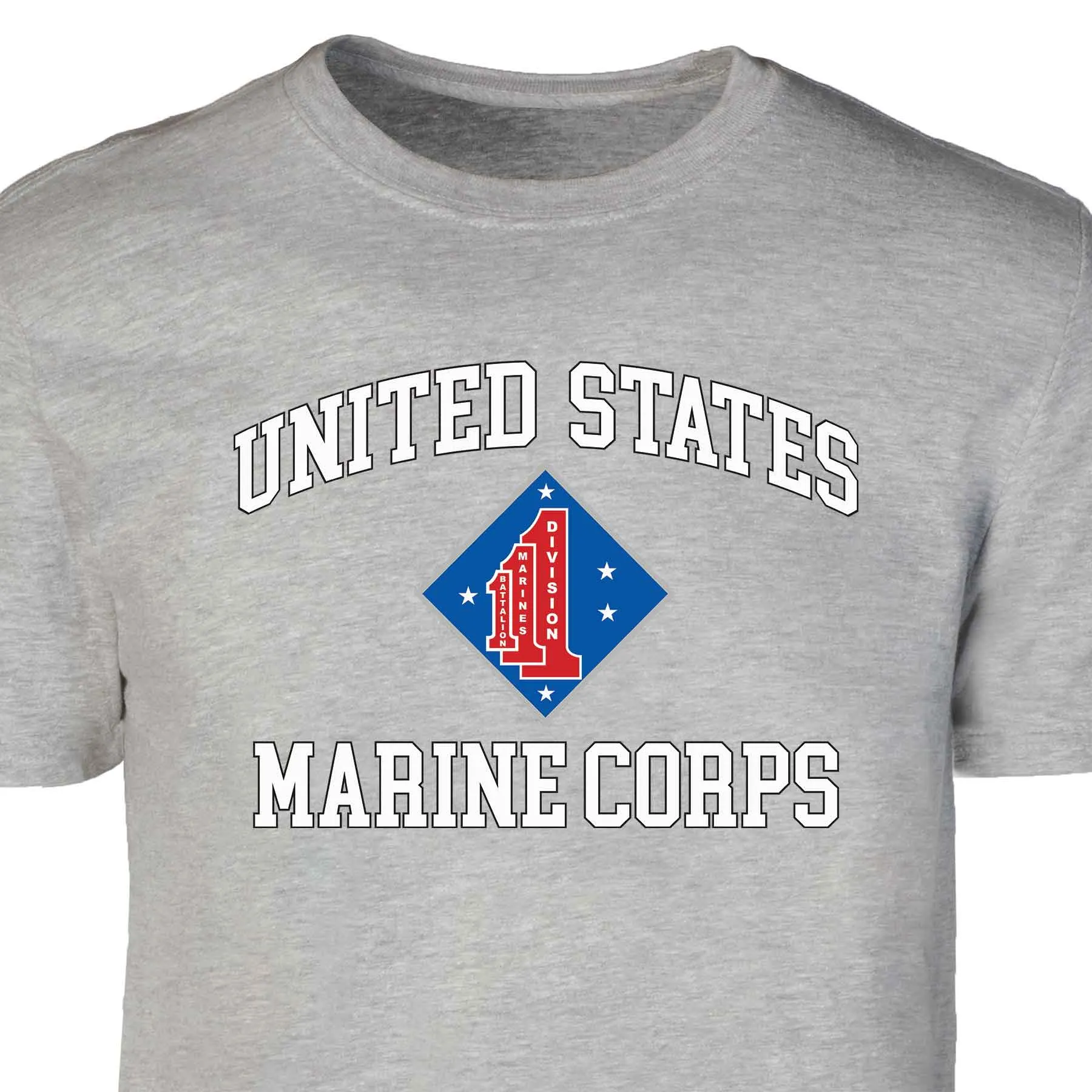 1st Battalion 1st Marines USMC  Patch Graphic T-shirt