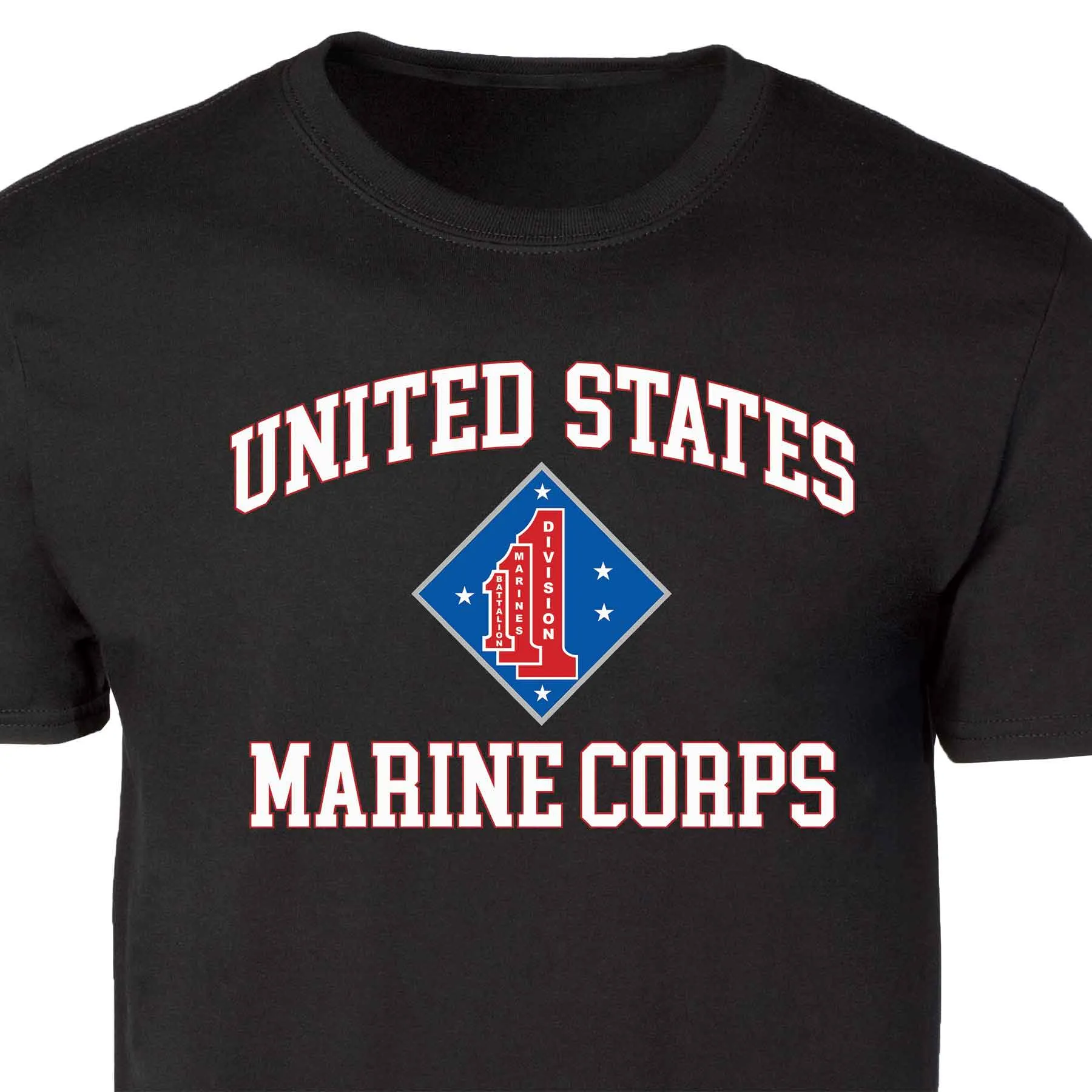 1st Battalion 1st Marines USMC  Patch Graphic T-shirt