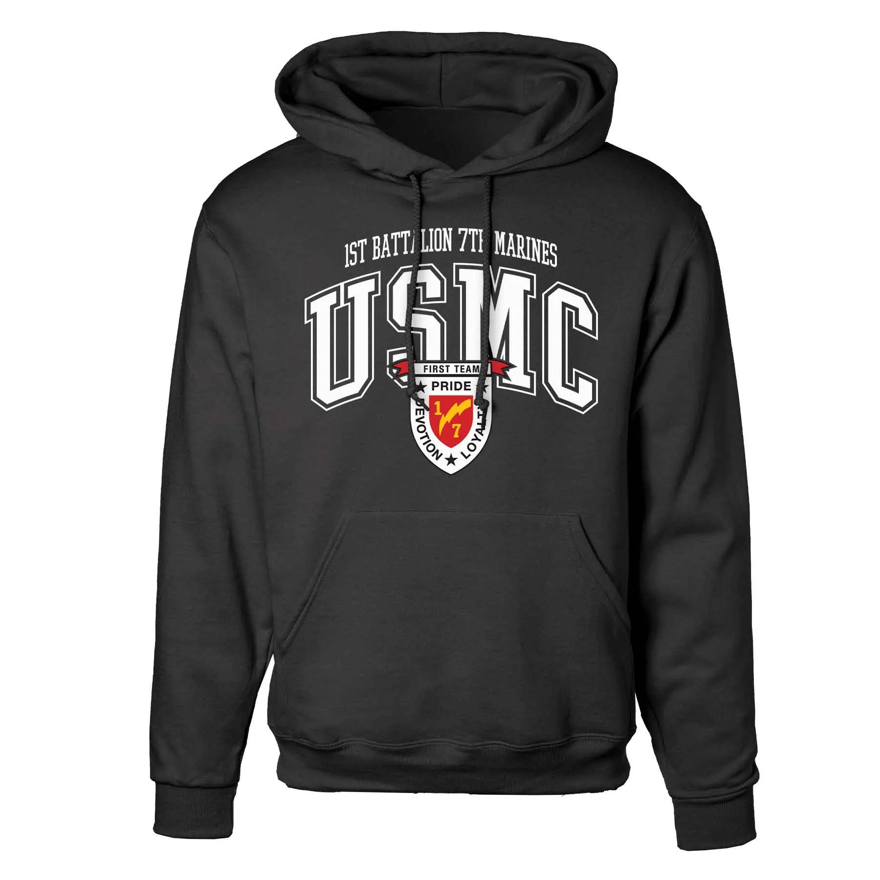 1st Battalion 7th Marines Arched Hoodie