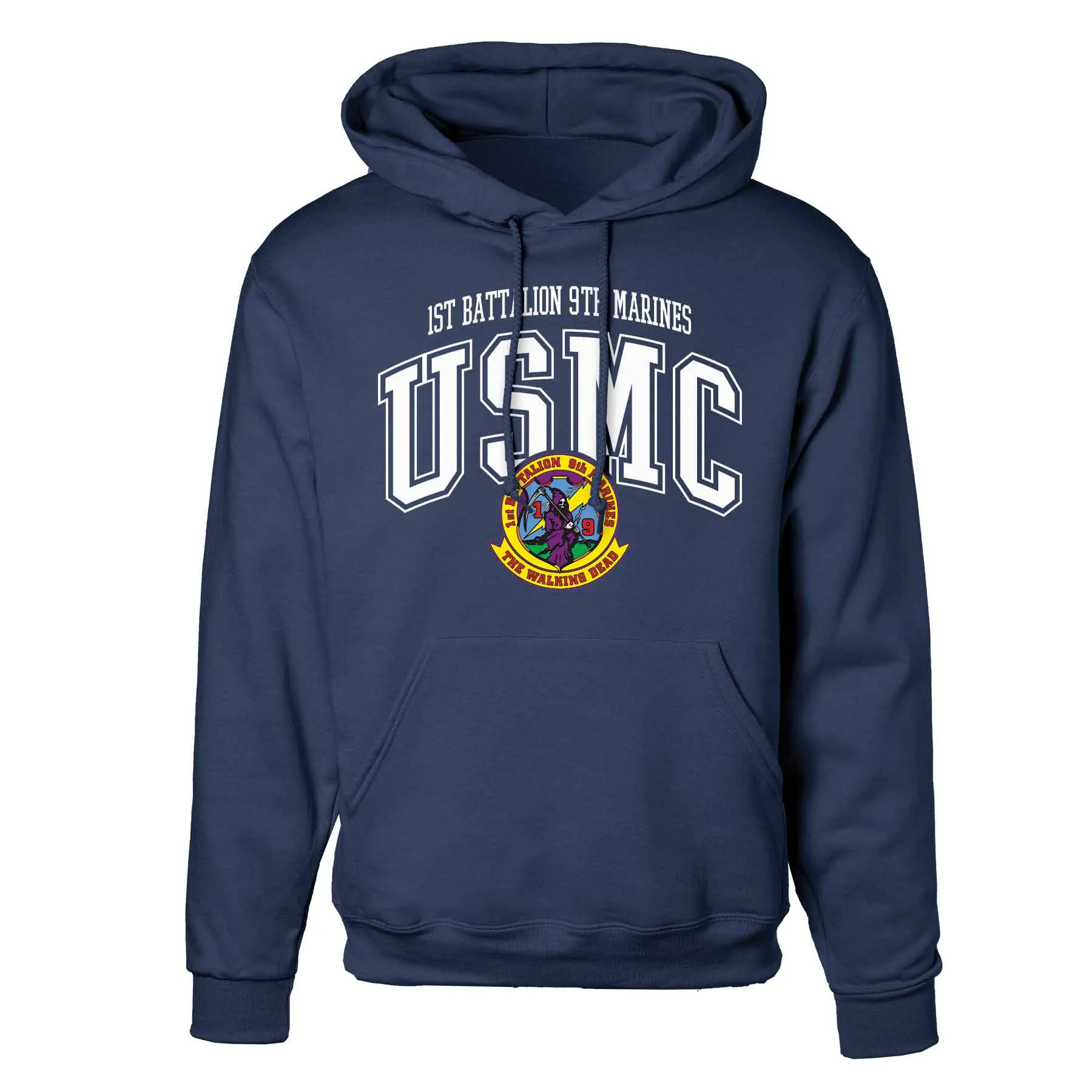 1st Battalion 9th Marines Arched Hoodie