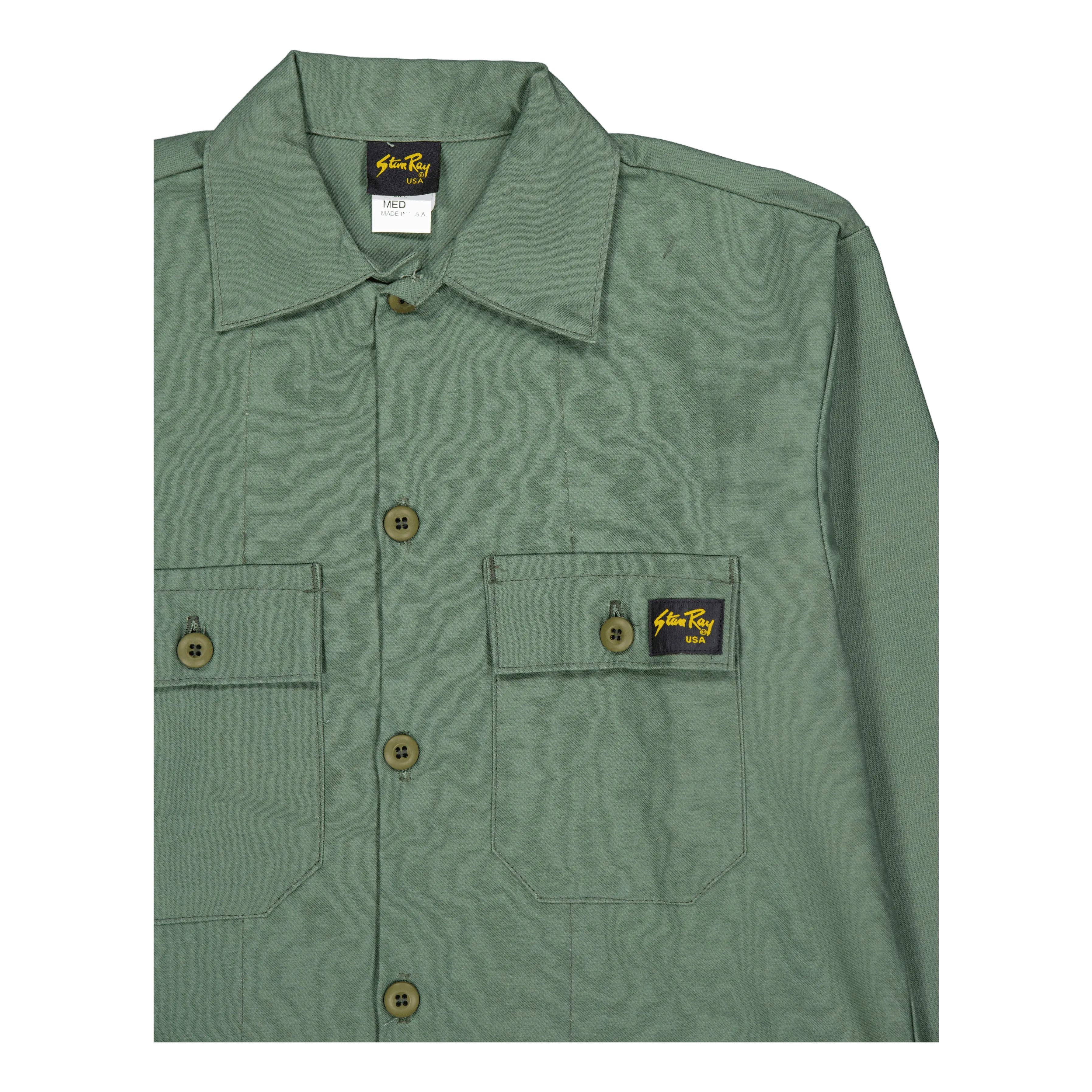 2 Pocket Shirt Olive Sateen