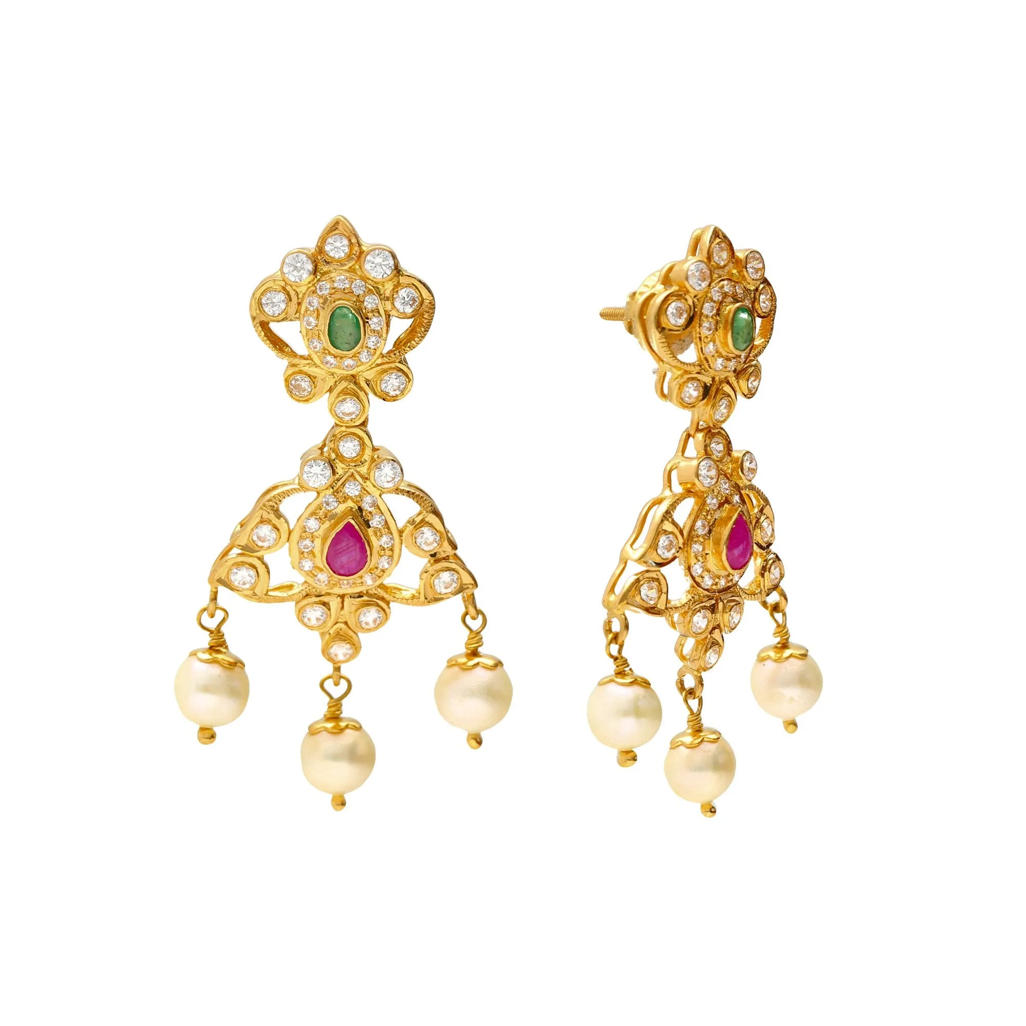 22K Gold Exquisite Kasu Jewelry Set