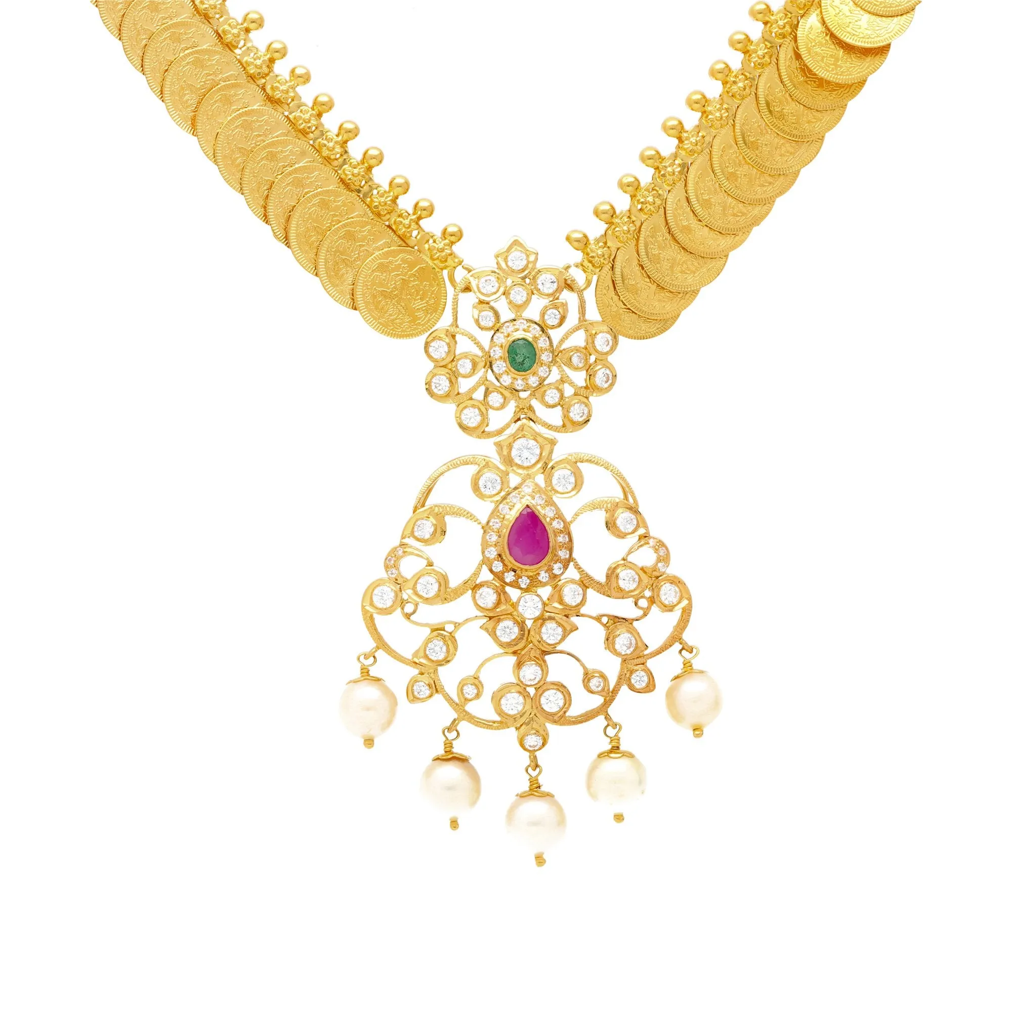 22K Gold Exquisite Kasu Jewelry Set