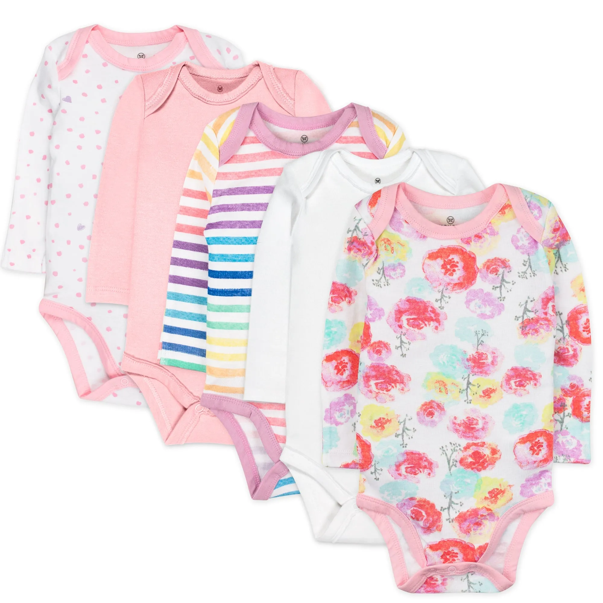 5-Pack Organic Cotton Long Sleeve Bodysuits