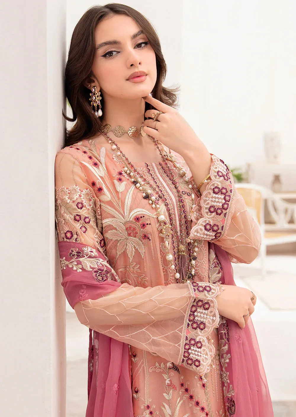 A-702-R - Readymade - Ramsha Chevron Chiffon Collection Vol 7