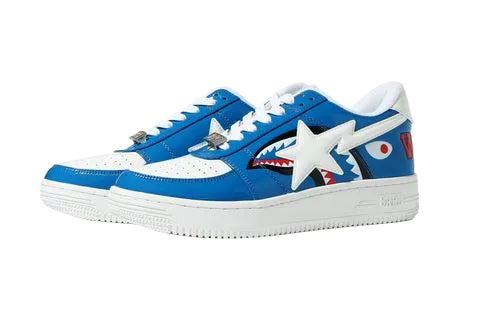 A Bathing Ape Bapesta Low 'Color Block Shark Blue'