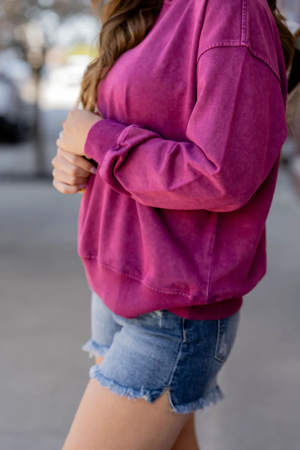 Acid Washed Crewneck Sweatshirt