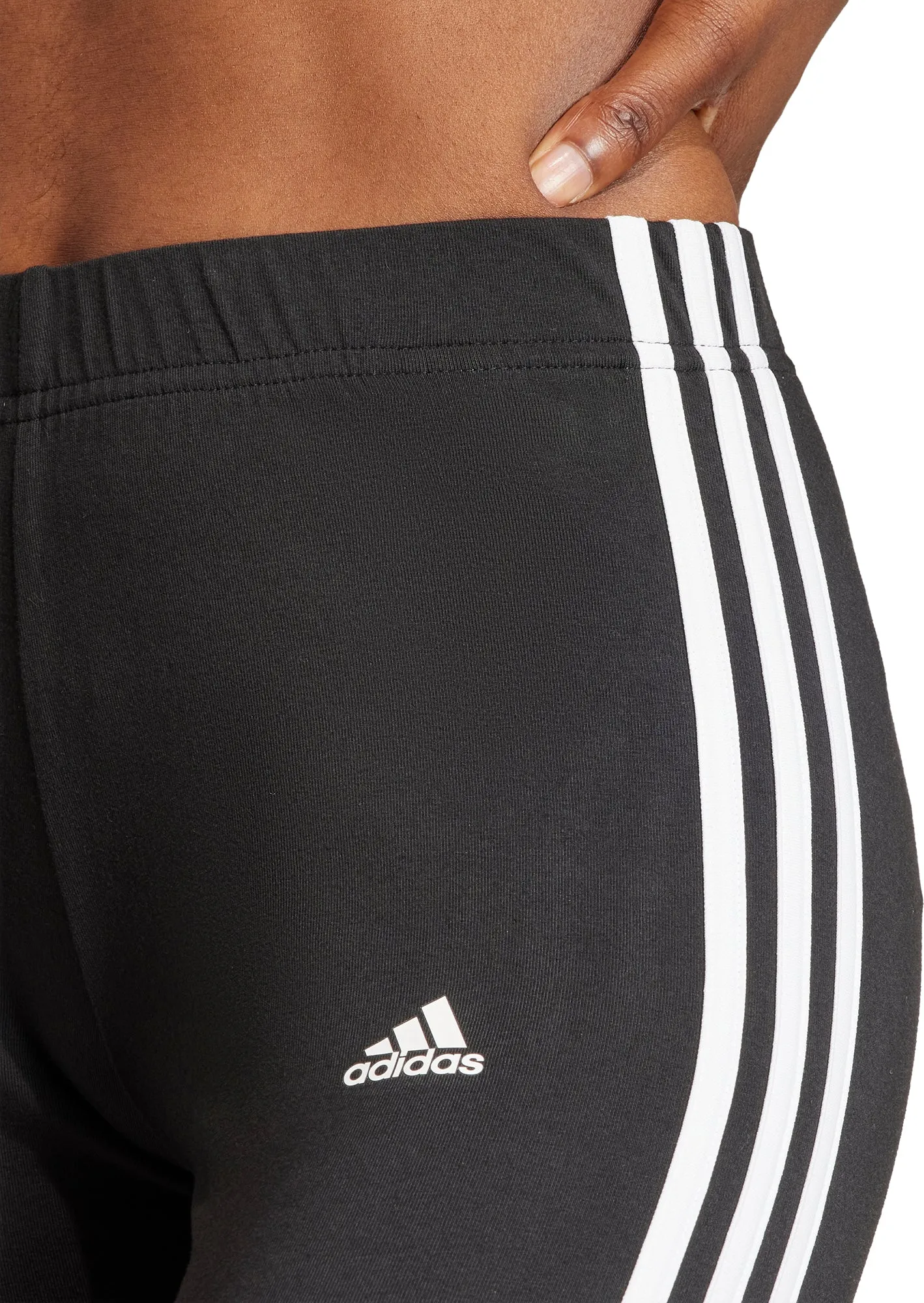 adidas Essentials 3 Stripes Womens Short Running Tights - Black