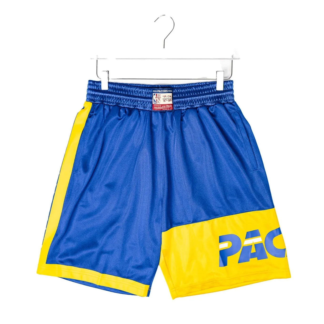 Adult Indiana Pacers Heritage Hardwood Classics Short in Royal by Mitchell and Ness