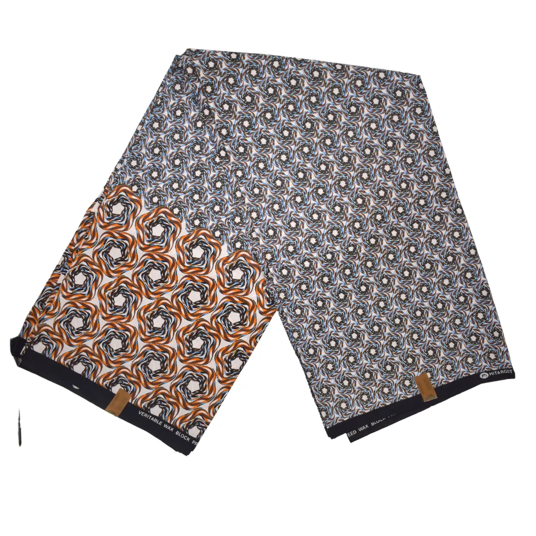 African Print Brown and Orange Elegant Whorls - CA144