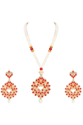 Alloy Necklace Set in Red