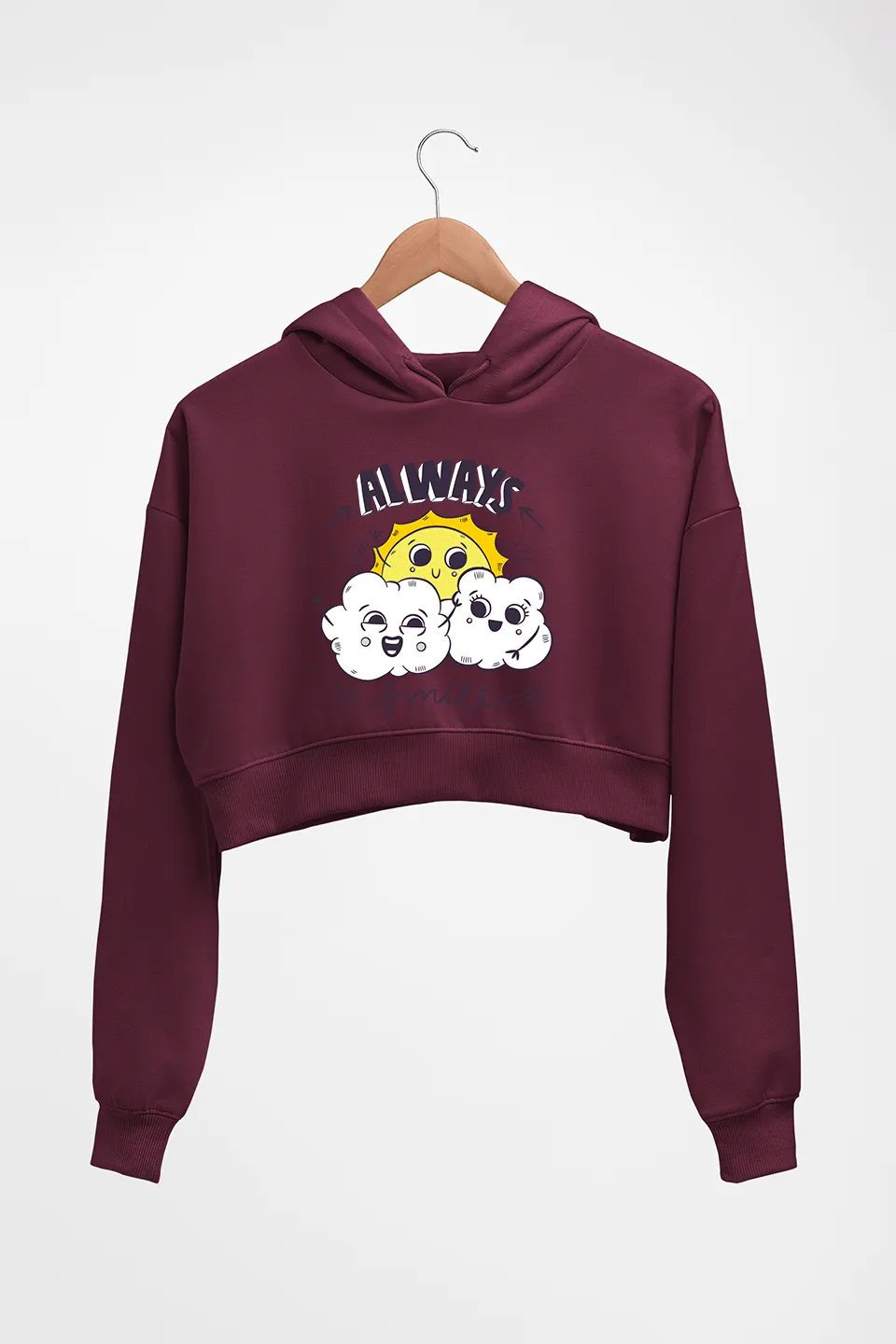 Always Smile Crop HOODIE FOR WOMEN