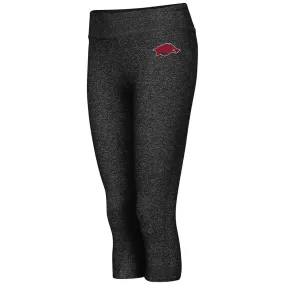 Arkansas Razorbacks Colosseum WOMEN Black Thick Band Capri Length Leggings