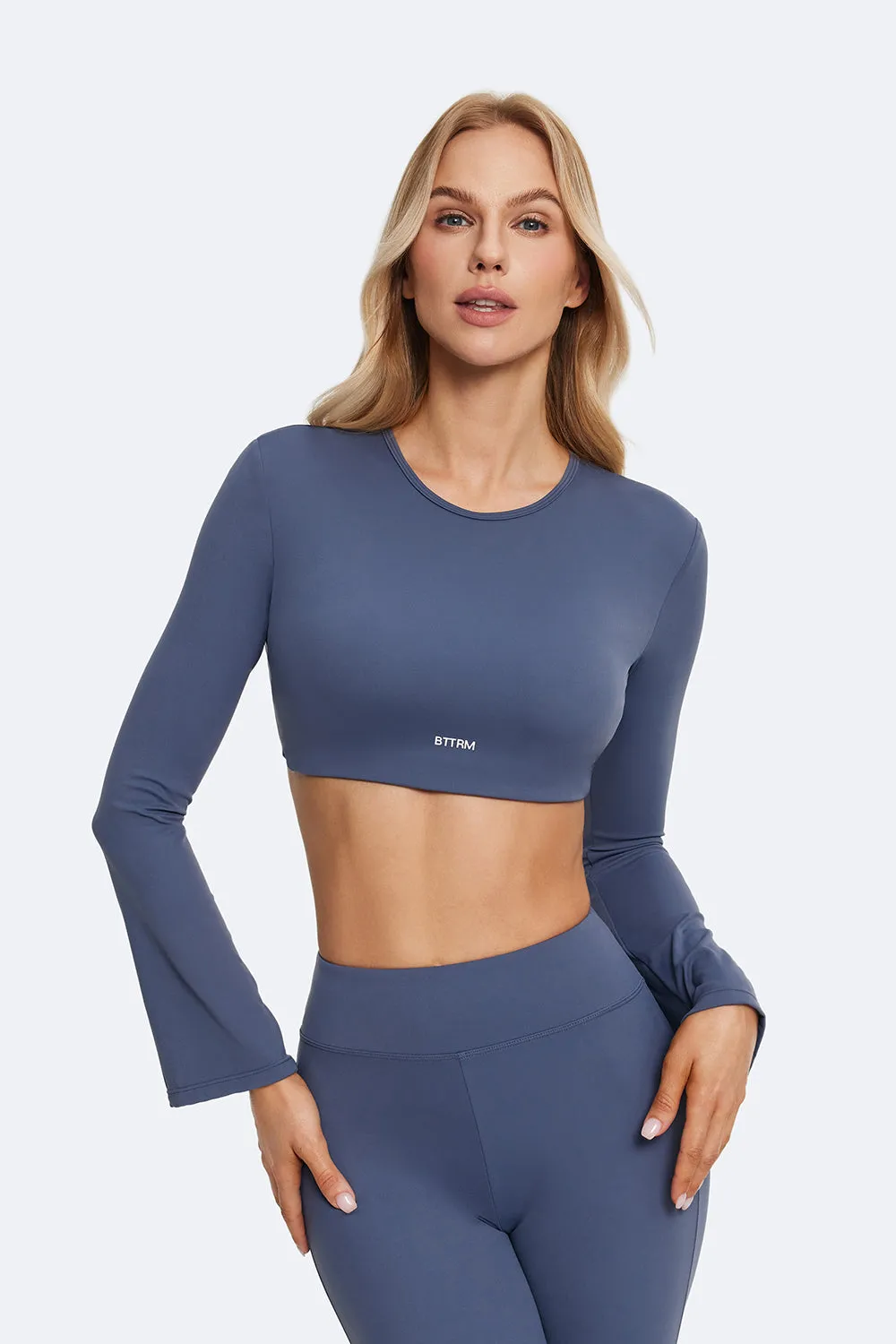 Backless Full-Sleeve Crop Top