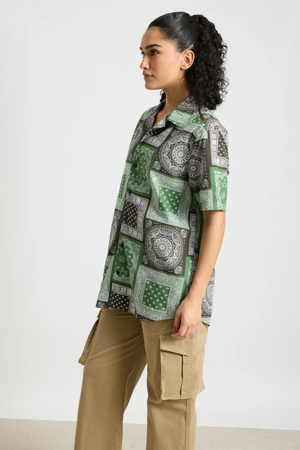 Bandana Print Women's Resort Shirt