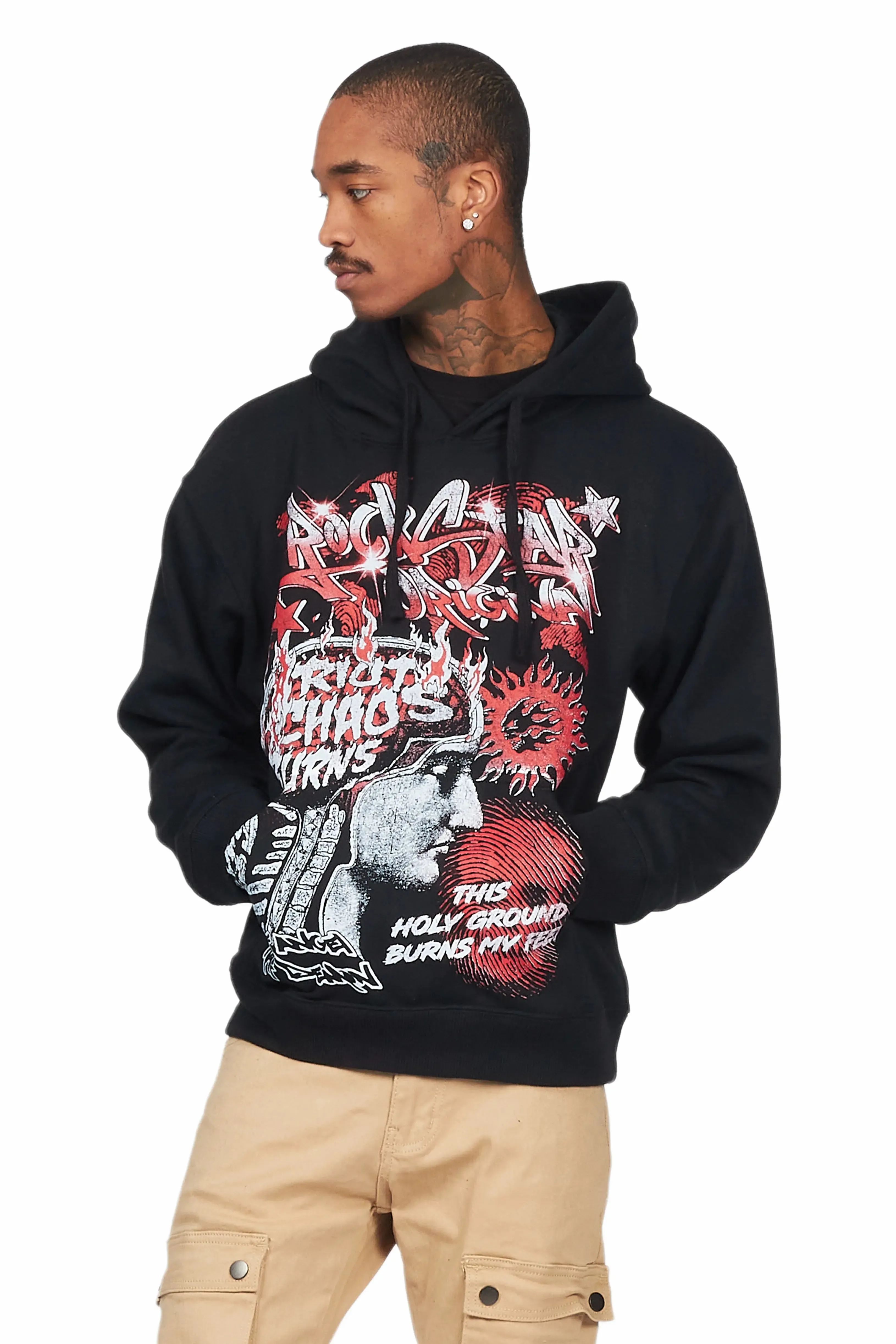 Battery Black Graphic Hoodie