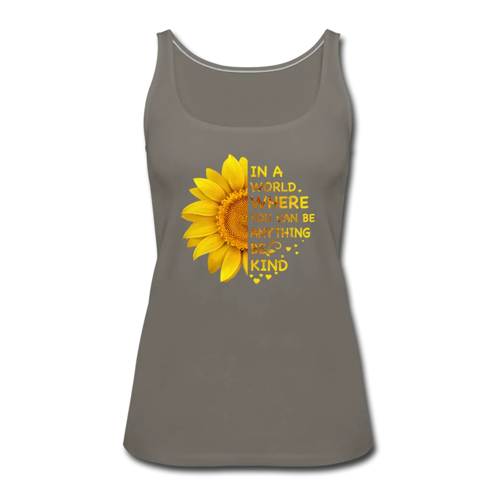 Be Kind Sunflower- Women’s Premium Tank Top