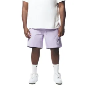 Big and Tall - Printed Twill Workwear Shorts - Dusty Purple