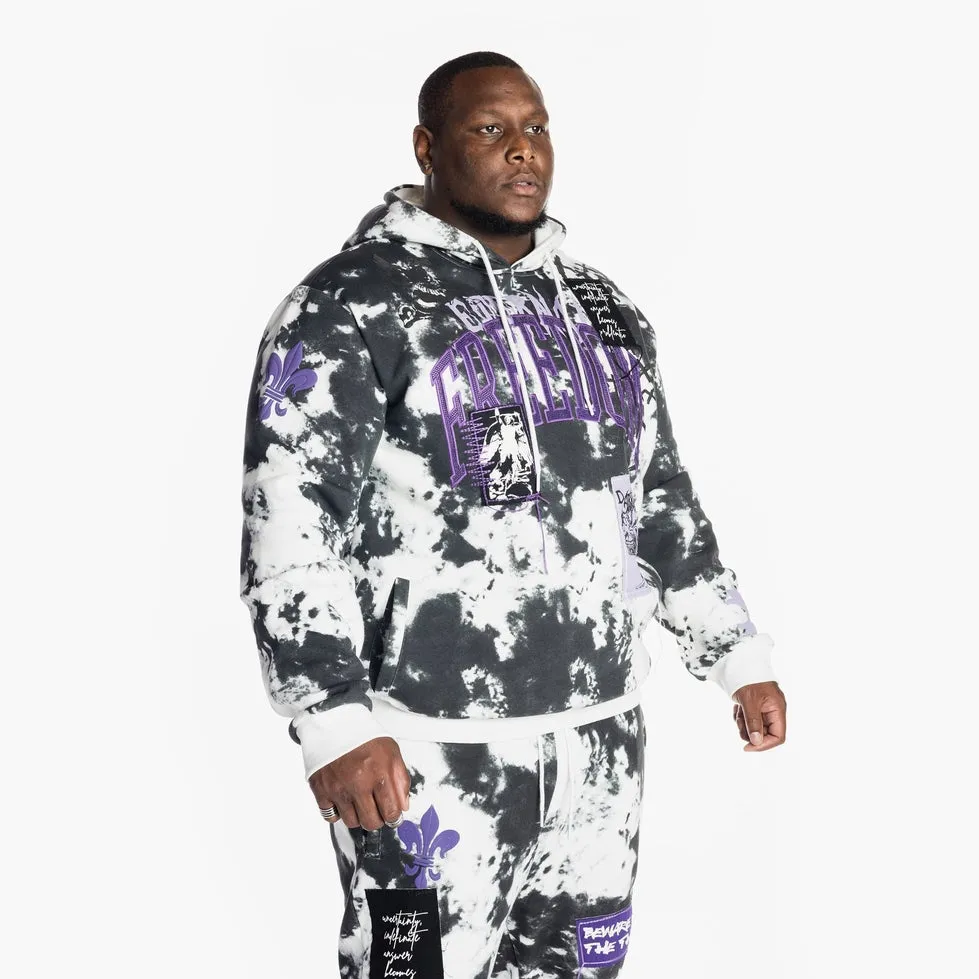 Big and Tall Tie-Dye Fashion Hoodie - Cloud Black