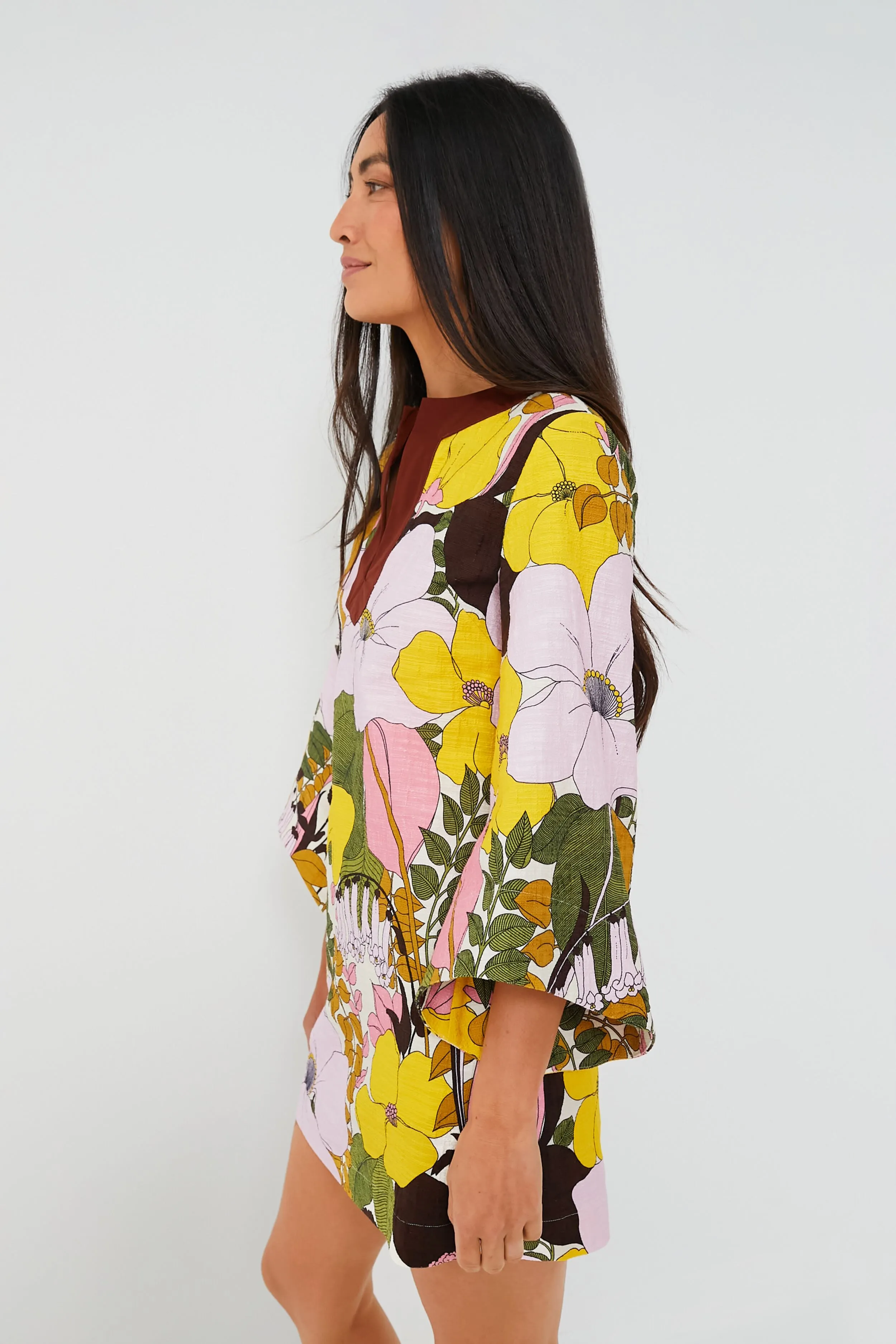 Big Flower Rose The Kaftan Mini