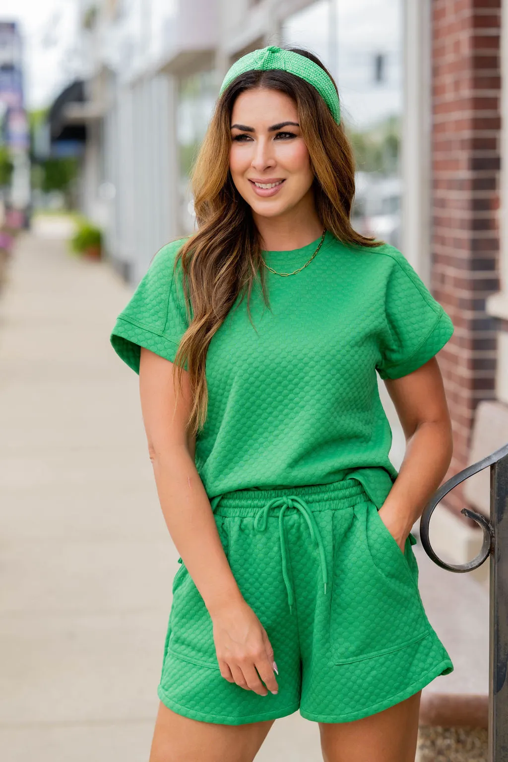 Bold Textured Drawstring Shorts