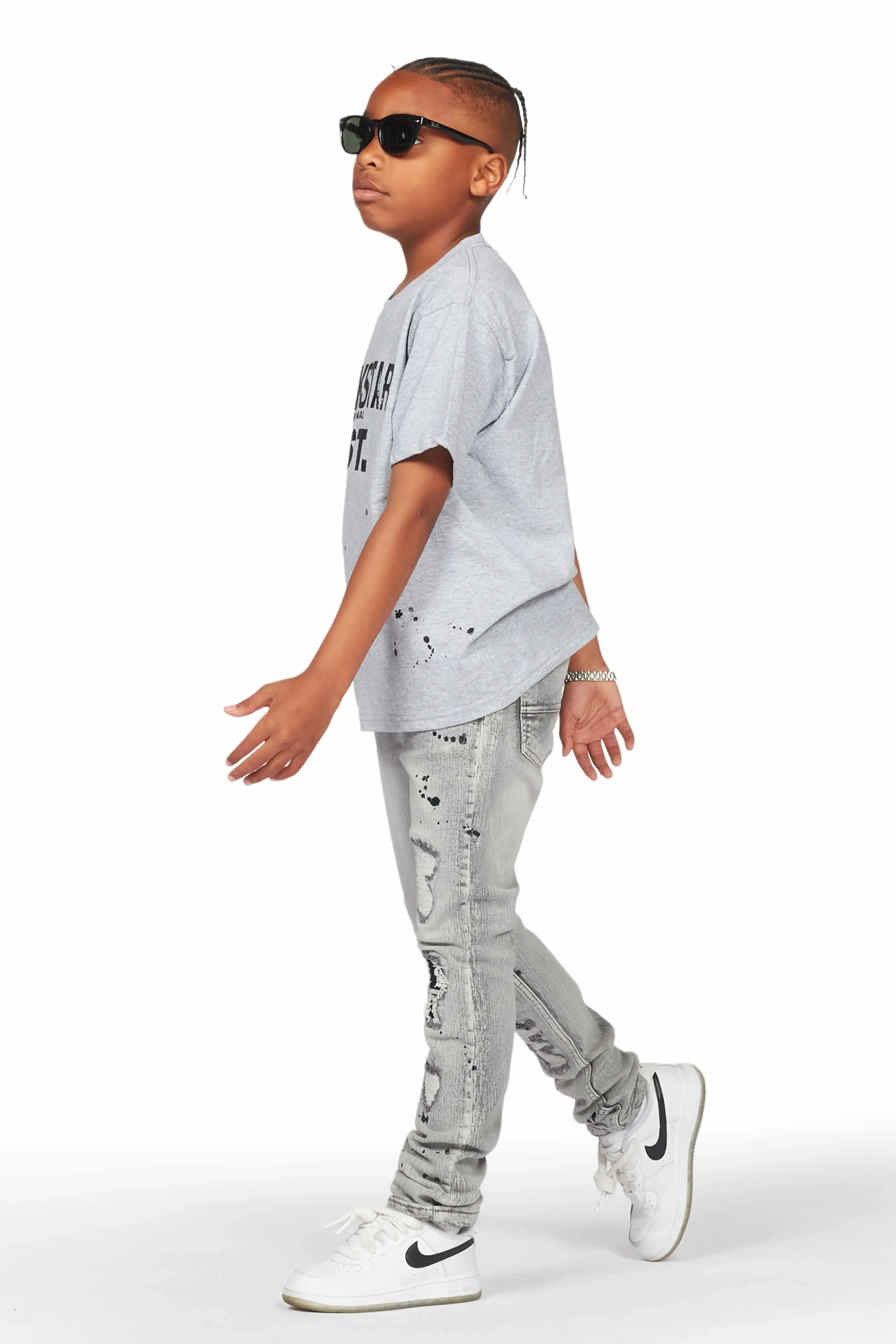 Boys Hani Grey T-Shirt Skinny Jean Set