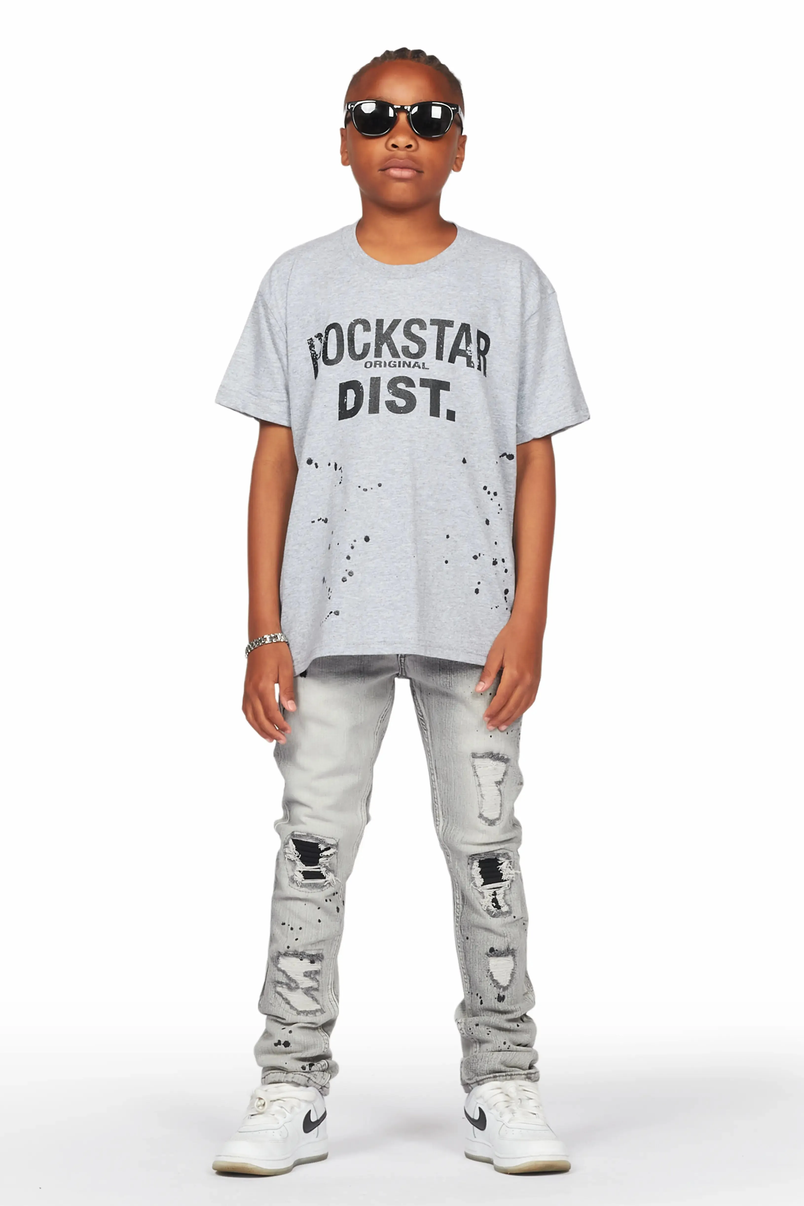 Boys Hani Grey T-Shirt Skinny Jean Set