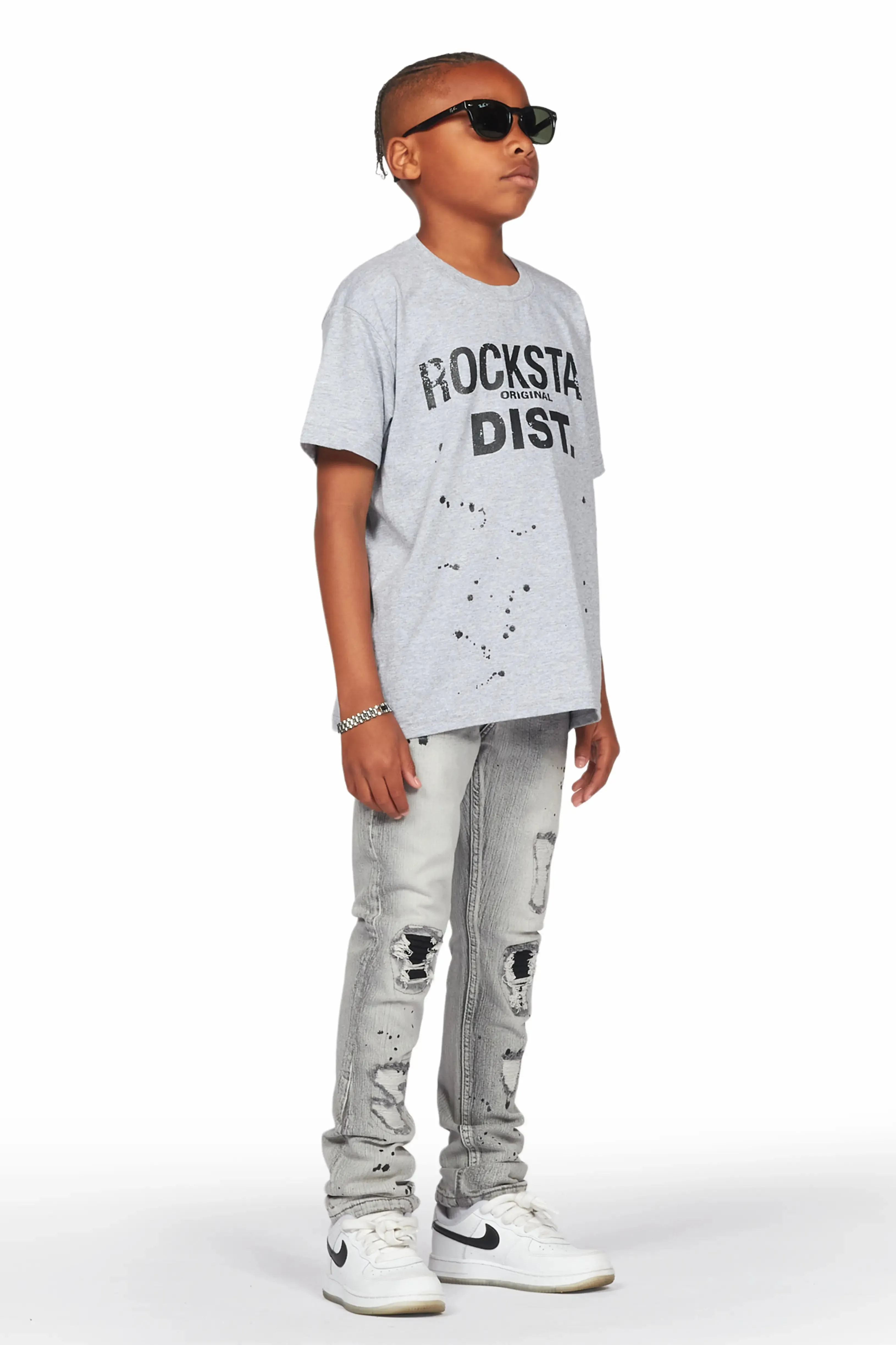 Boys Hani Grey T-Shirt Skinny Jean Set