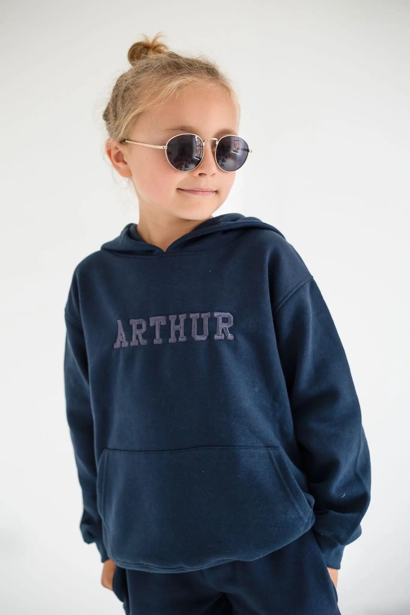 Boys Navy Hooded Tracksuit