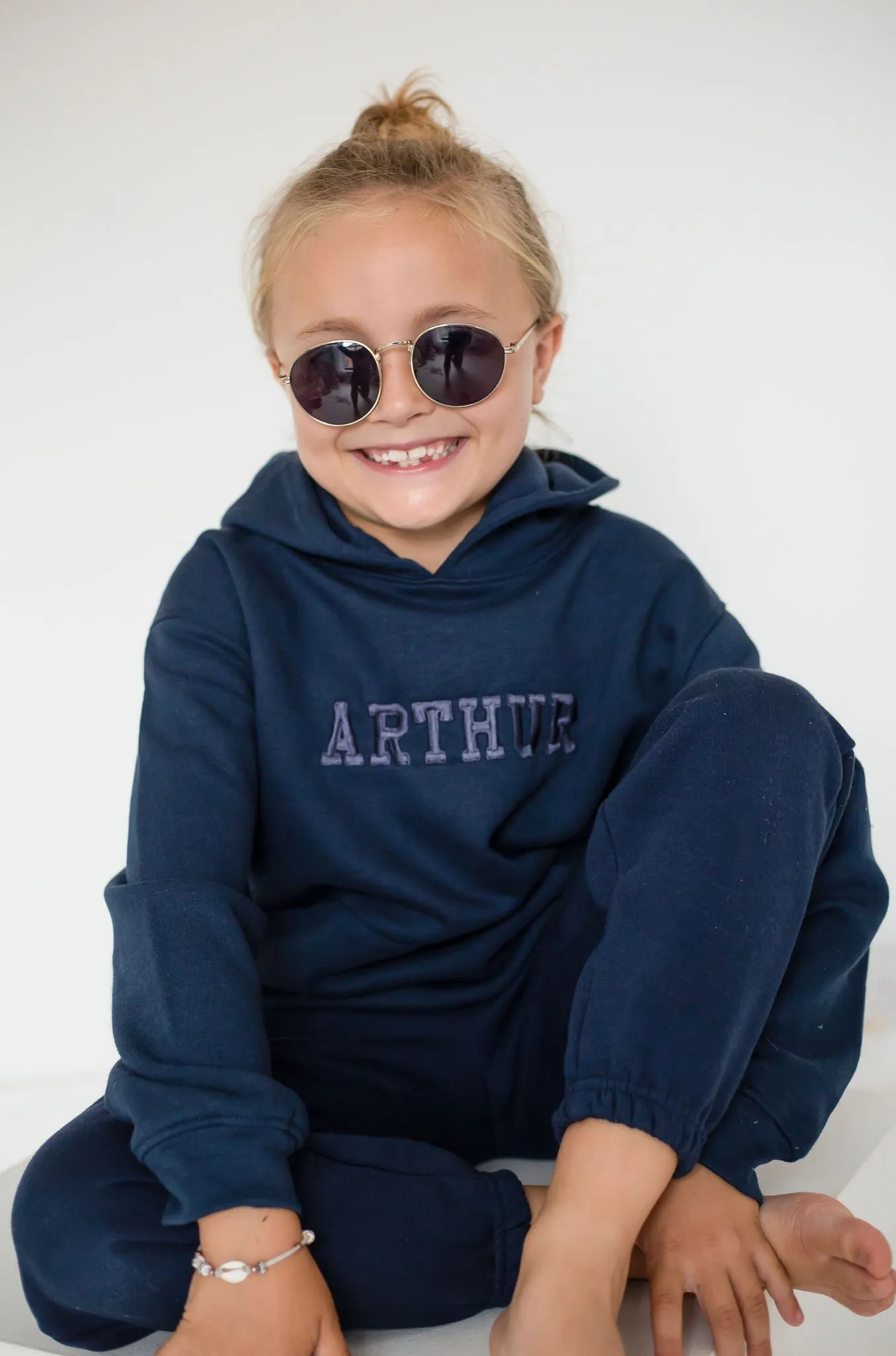 Boys Navy Hooded Tracksuit