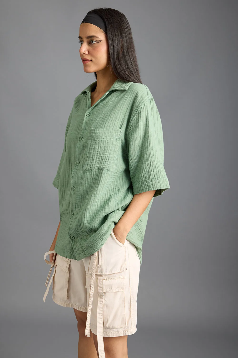 Breezy Relaxed Green Shirt