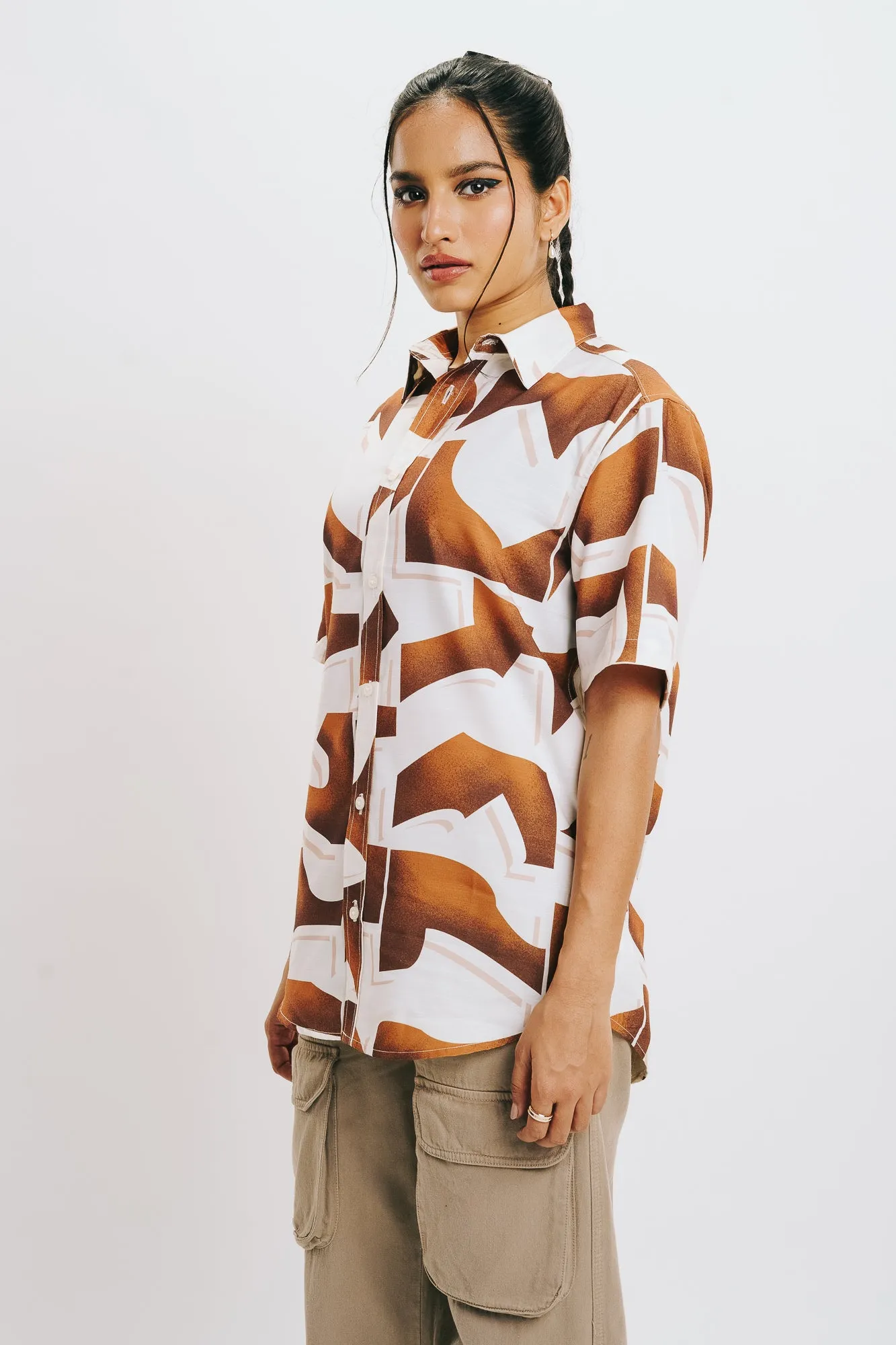 Brown Printed Shirt