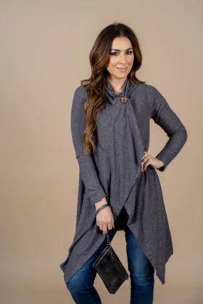 Button Accented Wrap Cardigan