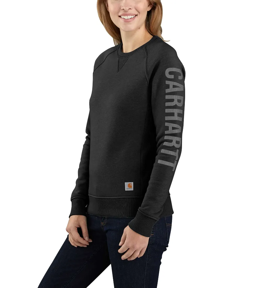 Carhartt 104410 Relaxed Fit Midweight Crew Neck Logo Sweatshirt Fleece