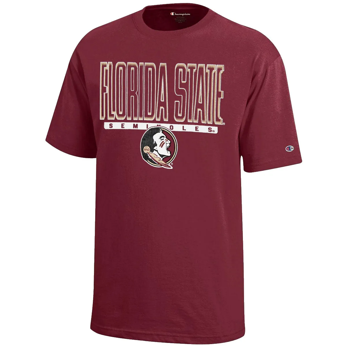 Champion Youth Florida State Seminoles/Seminole Logo Design Short Sleeve T-shirt - Garnet