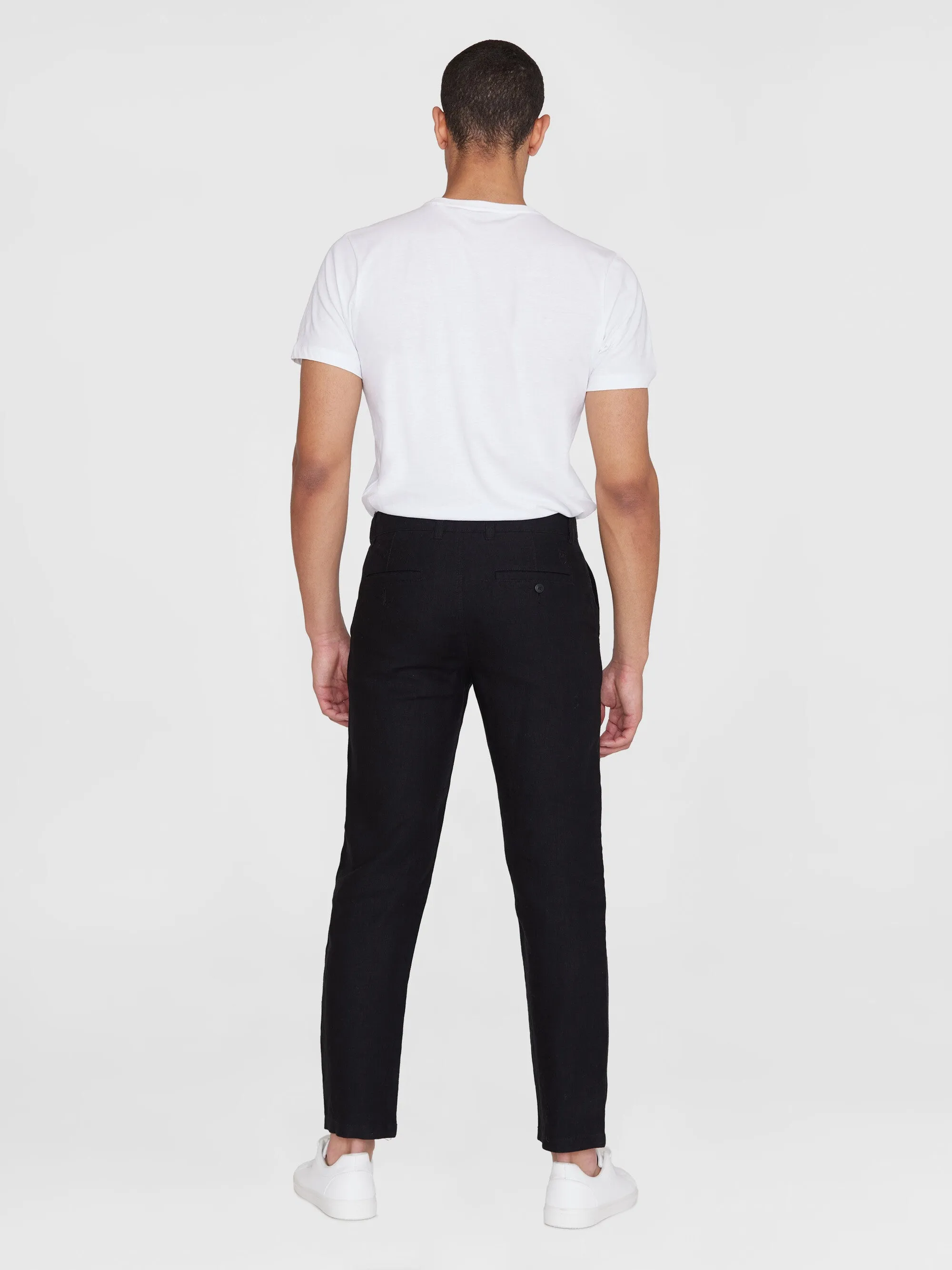 CHUCK regular linen pants - GOTS/Vegan - Black Jet