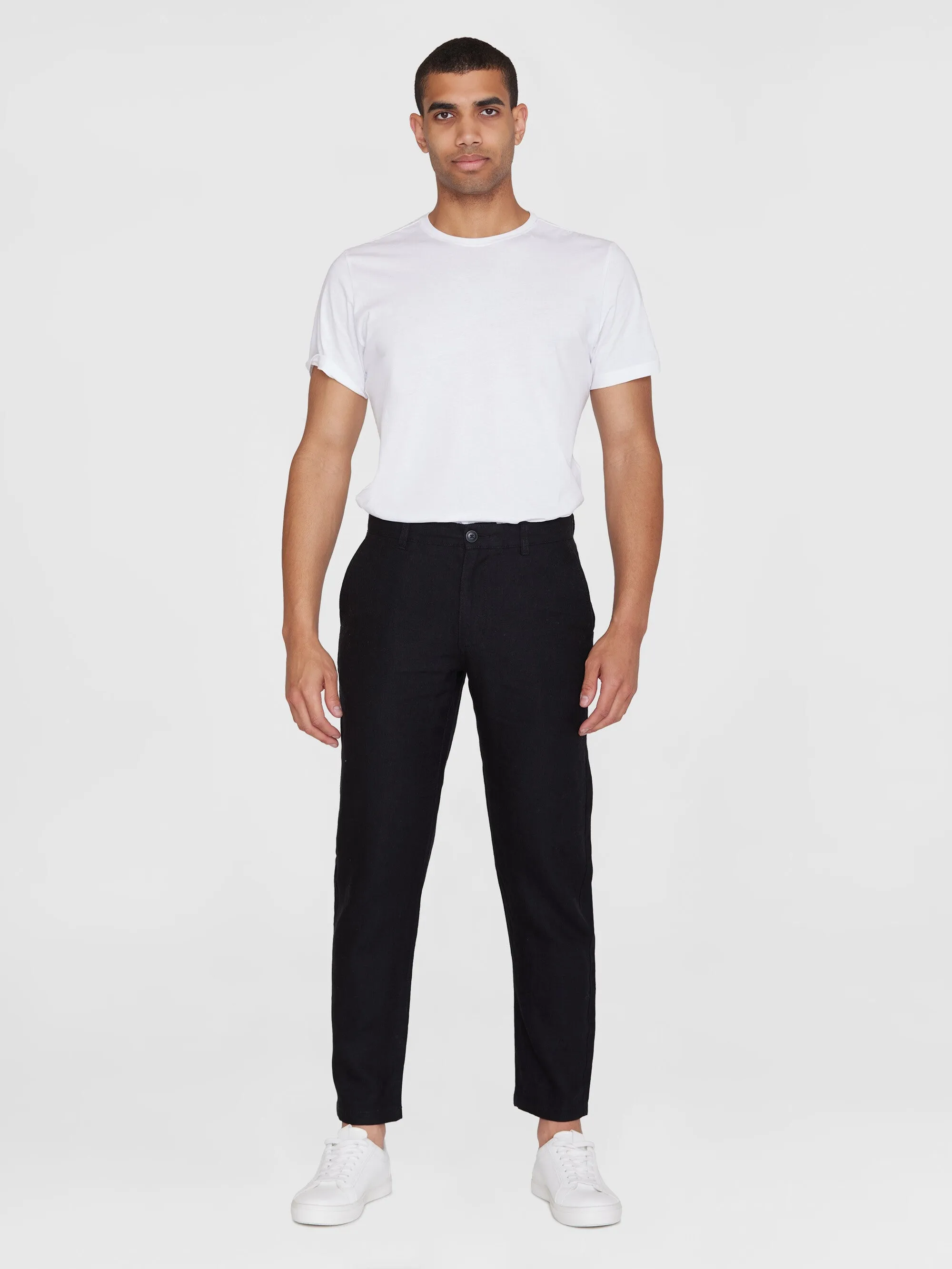 CHUCK regular linen pants - GOTS/Vegan - Black Jet