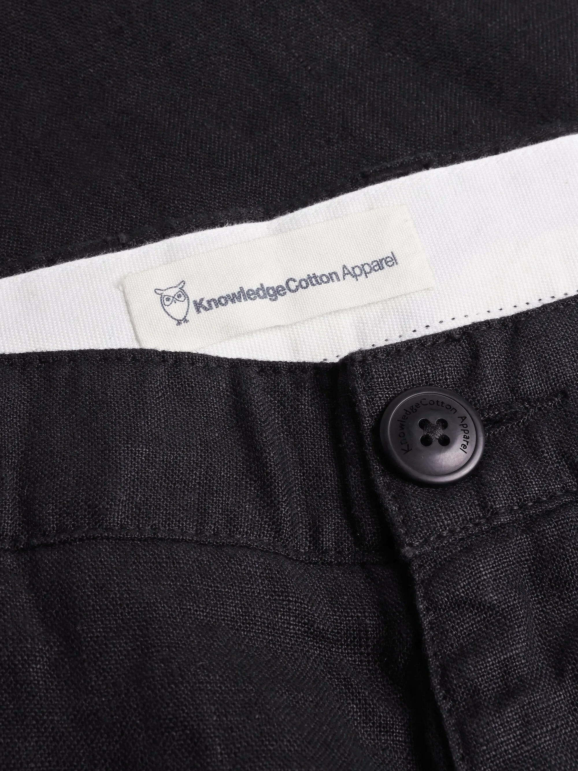 CHUCK regular linen pants - GOTS/Vegan - Black Jet