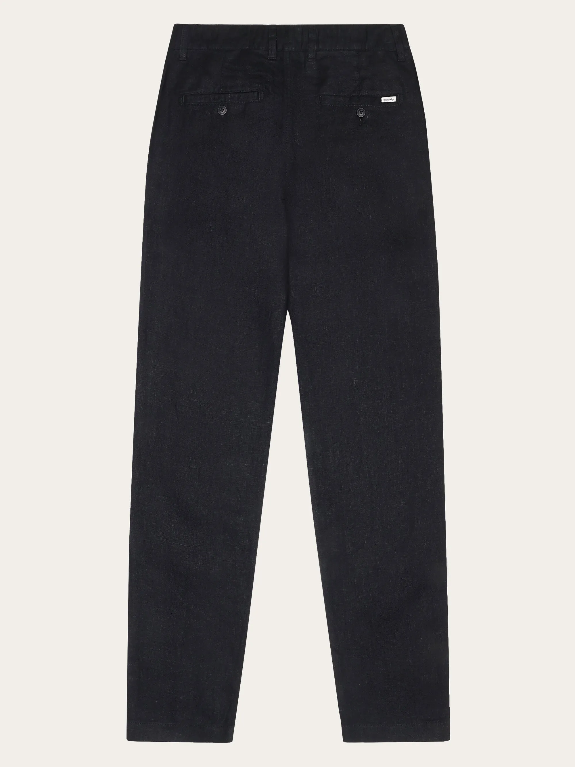 CHUCK regular linen pants - GOTS/Vegan - Black Jet