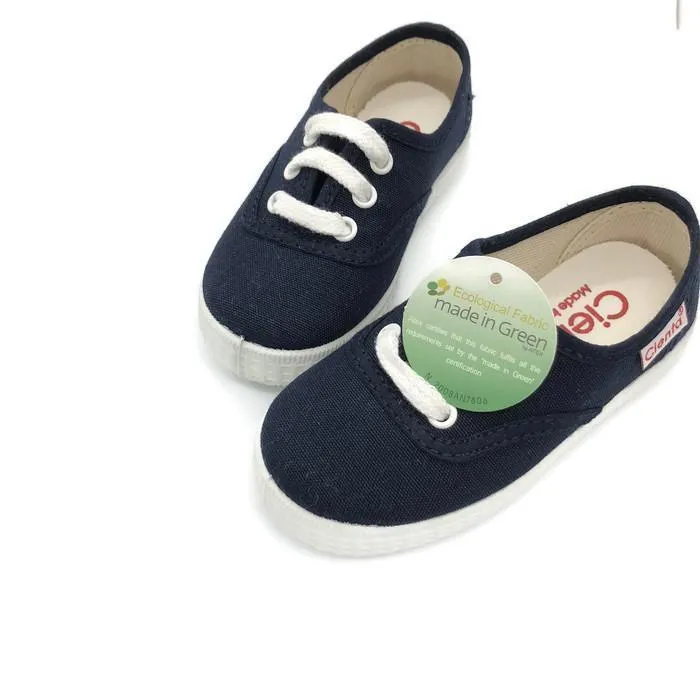 Cienta Navy Laceup Shoes 深藍綁帶西班牙小童帆布鞋 (EU24)