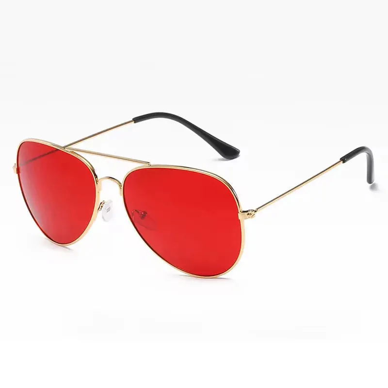 Classic Retro Pilot Ocean Sunglasses for Women Men Unisex Metal Red Yellow 3025 Sun Glasses Summer Driving Eyewear Goggle 2024