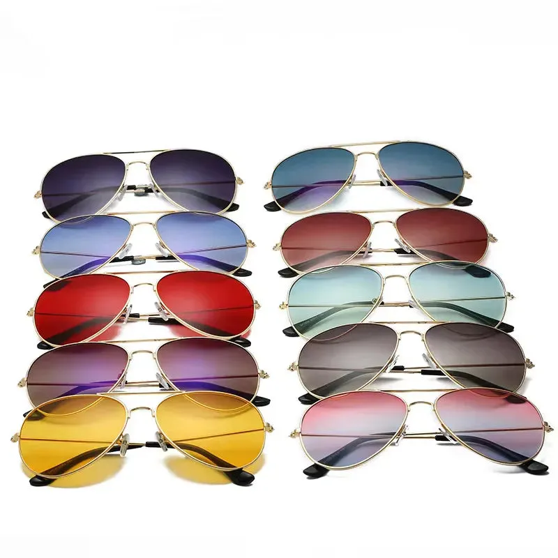 Classic Retro Pilot Ocean Sunglasses for Women Men Unisex Metal Red Yellow 3025 Sun Glasses Summer Driving Eyewear Goggle 2024