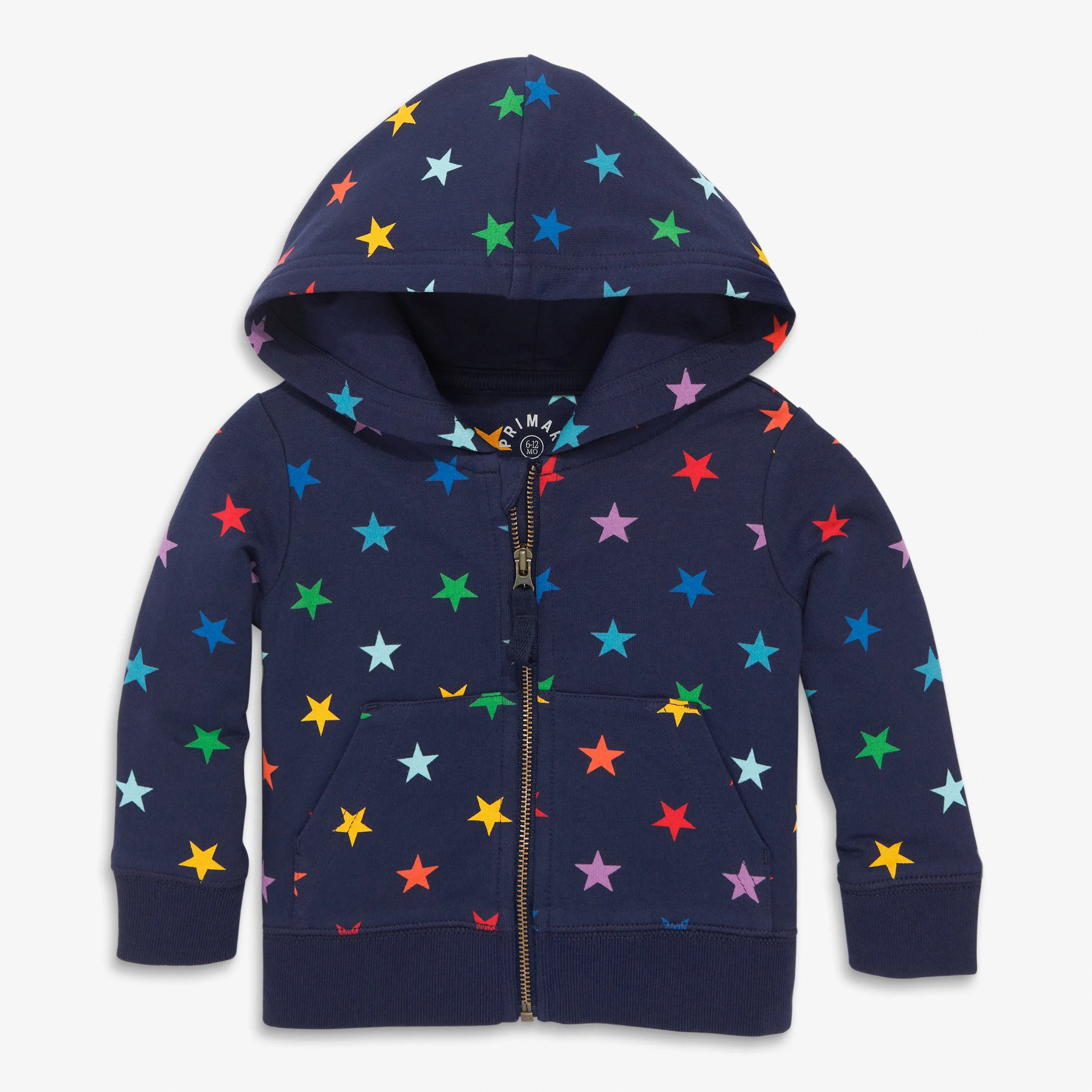 Clearance baby zip hoodie in rainbow stars