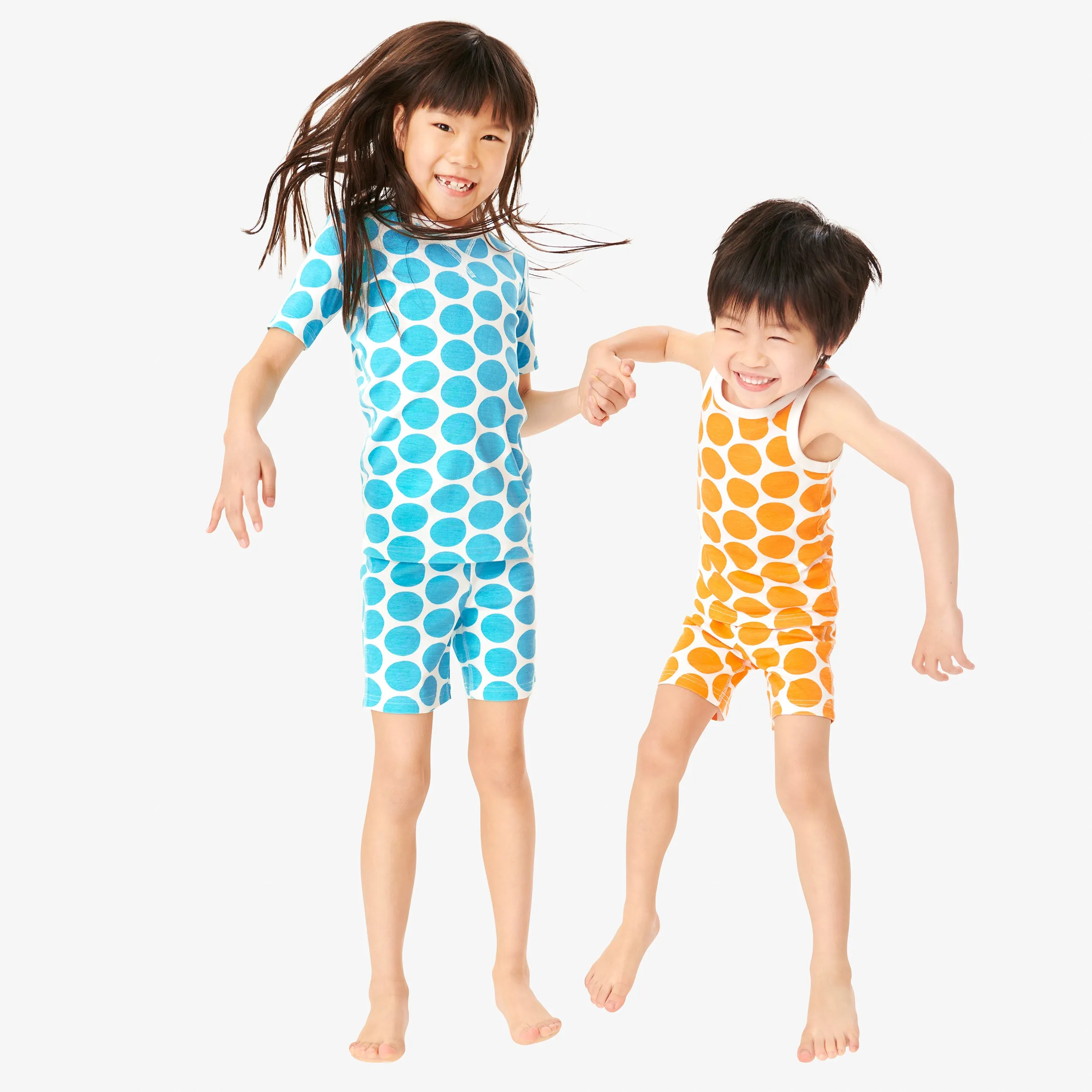 Clearance kids organic pj short in cutout dot