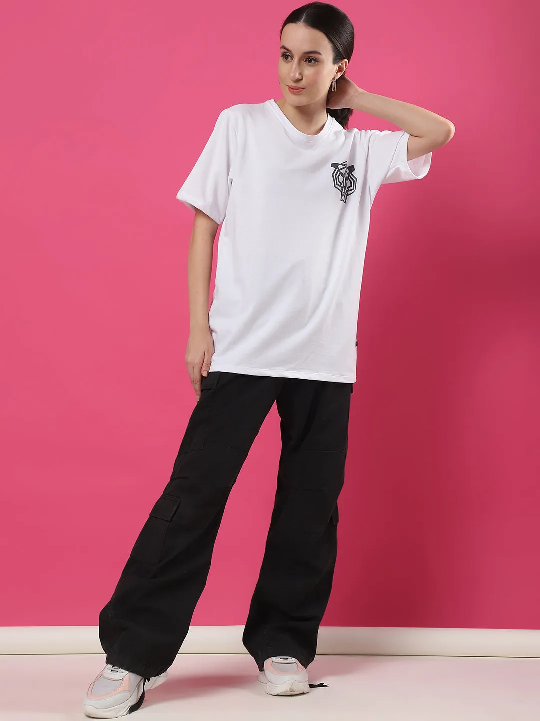 Cool & Comfy Oversized Terry T-Shirt with Puff Print